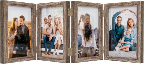 5x7 Four Picture Frame 4 Hinged Photo Frame with 4 Openings